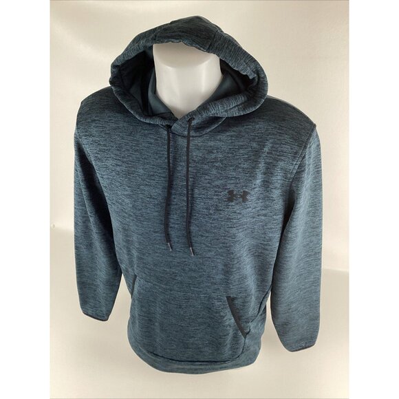 Under Armour ColdGear Loose Blue Black Pullover Hoodie Men's Size Medium - Picture 3 of 8